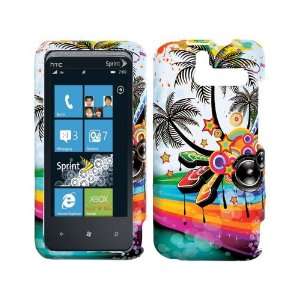  Colorful Palm Tree Crystal 2D Hard Case Cover for HTC 