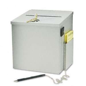    Recycled Steel Suggestion Box w/Locking Top, 8 1/2w x 8d x 9 3/4h 