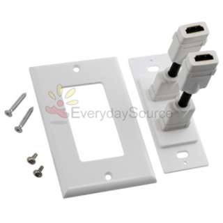 New 6FT HDMI Cable+Dual Port Wall Outlet Plate Cover  