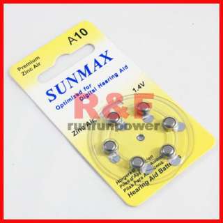 6x SUNMAX A10 A 10 Digital Hearing Aid Batteries 1.4V  