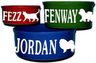 Personalized Dog Bowl Dog Name Feeder All Breed Silhouettes Available 