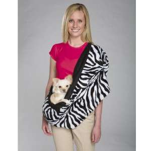 Reversible Sling Pet Dog Cradle Carrier Zebra/Black  