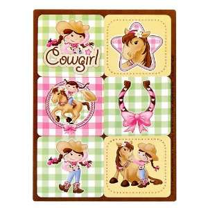    Pink Cowgirl Sticker Sheets (4) Party Supplies Toys & Games
