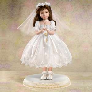 Ashton Drake First Holy Communion 12 Porcelain Brunette Girl Doll NIB 