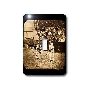   Cricket Game Sepia   Light Switch Covers   single toggle switch Home