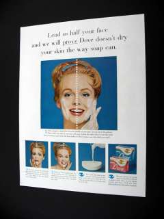 Dove Soap Woman Washing Her Face 1964 print Ad  