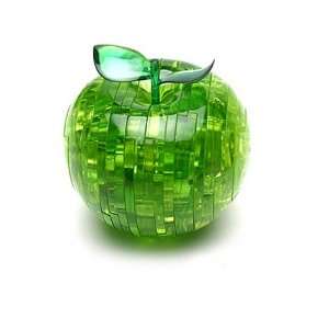  3D Green Apple Decorative Crystal Jigsaw Puzzle + Light 