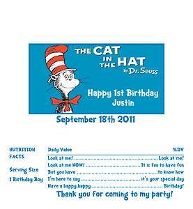 Candy Wrappers/Party Favors Dr. Seuss cat in the hat  