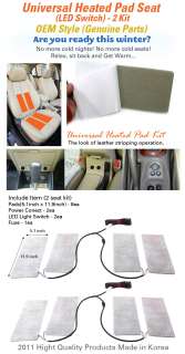 Universal Heated Pad Kit 2 Seat(8 Pads) Heater Car Truck SUV(3 Way LED 