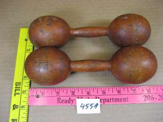   WOOD HAND WEIGHTS DUMBBELLS antique VICTORIAN dumbells vintage  