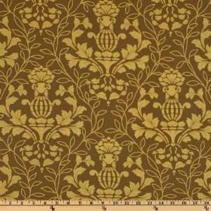   Blooms Damask Yellow/Lime Fabric By The Yard Arts, Crafts & Sewing