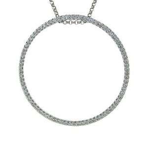    14k White Gold Diamond Circle of Love Pendant Necklace Jewelry