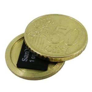 50 Cent Half Euro Coin   Micro SD Card Covert Coin   Secret 