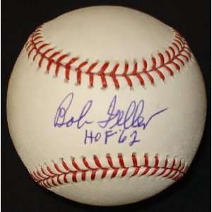 Bob Feller Autographed Baseball with HOF 62 Inscription