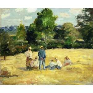 Oil Painting Resting Harvesters, Montfoucault Camille Pissarro Hand 