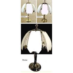  White Glass Touch Lamp ET WG Select Base Finish Pewter 