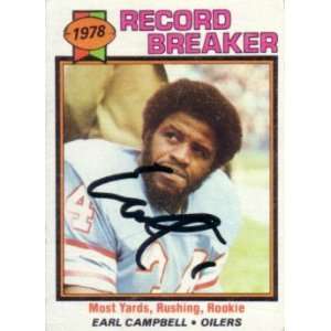 Earl Campbell autographed Houston Oilers 1979 Topps card