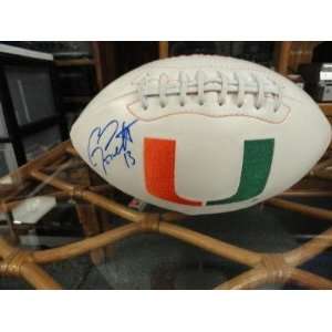  Gino Torretta Signed Football   Miami Hurricanes Logo 