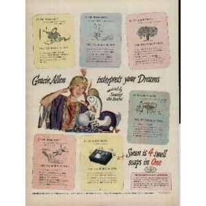 Gracie Allen interprets your Dreams  1944 Swan Soap Ad, A2255