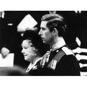 Queen Mother and Prince Charles at Funeral of Lord Mountbatten Held at 