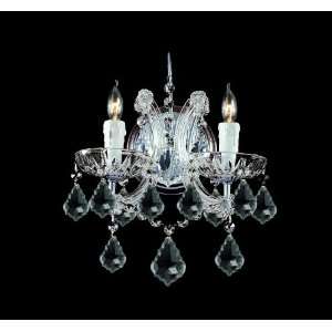 Maria Theresa 2 Light 12ö Chrome, Antique Brass or Gold Crystal Wall 