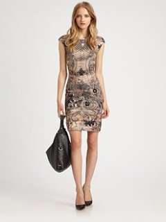 McQ Alexander McQueen   Lace Print Cap Sleeve Dress