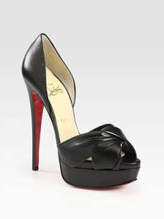 Christian Louboutin   Leather Twist Front DOrsay Pumps    