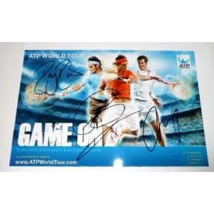Rafael Nadal, Roger Federer & Novak Djokovic Autographed Hand Signed 