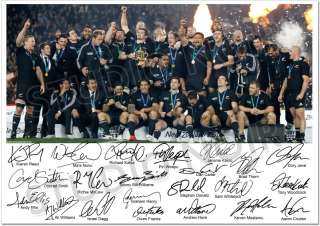 NEW ZEALAND ALL BLACKS RUGBY WORLD CUP WINNERS 2011 TEAM SIGNED 