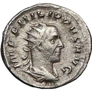 PHILIP I the Arab 247AD Silver Authentic Ancient Roman Coin ANNONA 