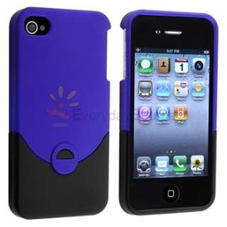 Black Blue Hard Case Cover Skin+Privacy Guard Accessory For iPhone 4 