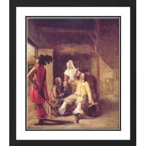 Hooch, Pieter de 28x34 Framed and Double Matted Two Soldiers and a 