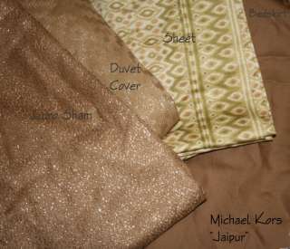 Michael Kors Jaipur Euro Pillow Sham Gold Metallic Solid Copper Bronze 