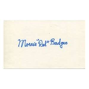  Morris Red Badgro Autographed / Signed 3x5 Card Sports 