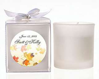100 Personalized Fall Elegant Frosted Candle Favors  