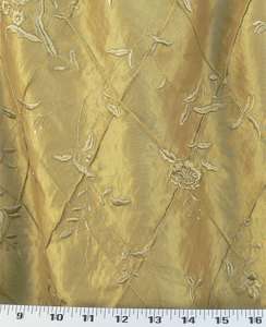 Drapery Upholstery Fabric Embroidered Pintuck Faux Silk  