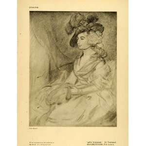   Actress Sarah Siddons   Original Halftone Print