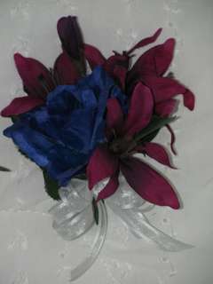    Plum Lily & Royal Blue Rose  Prom,Wedding,Anniversary SET 2  