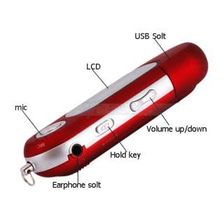   4GB USB  Player with LCD Screen FM Radio Voice Recorder Red  