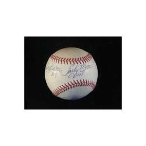  Steve Carlton Autographed Baseball   Gaylord Perry 300 