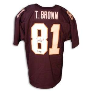 Tim Brown Signed Jersey   Blue Notre Dame   Autographed College 