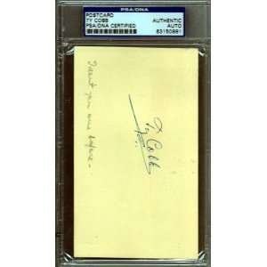 Ty Cobb Autographed Postcard PSA/DNA Slabbed #83150991