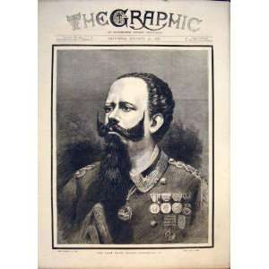  Portrait King Victor Emmanuel Ii Old Print 1878 Antique 