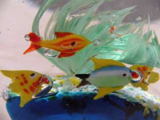 Murano Glass Fish Aquarium. Paper Weight.  