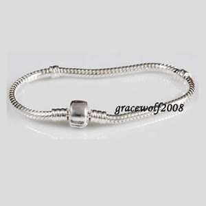 1pc Plain Charms Silver Bracelet Murano glass beads European NG  