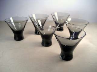 Morgantown Normandie Martini Smoke Glass Mid Century Danish Modern 