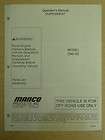 MANCO MINI BIKE MODEL 596 00 ASSEMBLY OPERATOR PARTS LIST MANUAL 