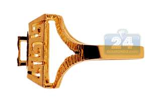 10K Yellow Gold Womens Greek Key Pattern Antique Ring  