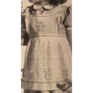 Vintage Crochet PATTERN to make   Windmill Pinafore Dress Sz 3/4. NOT 