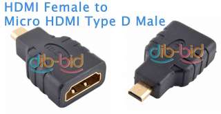 HDMI Female to Micro HDMI Type D Male Adapter EVO 4G  